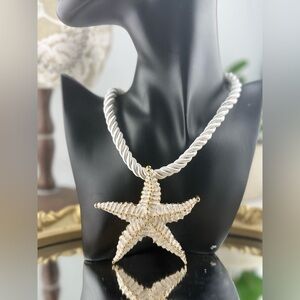 Zara Starfish Pendant Rope Necklace – Bold Statement Beach-Inspired Jewelry